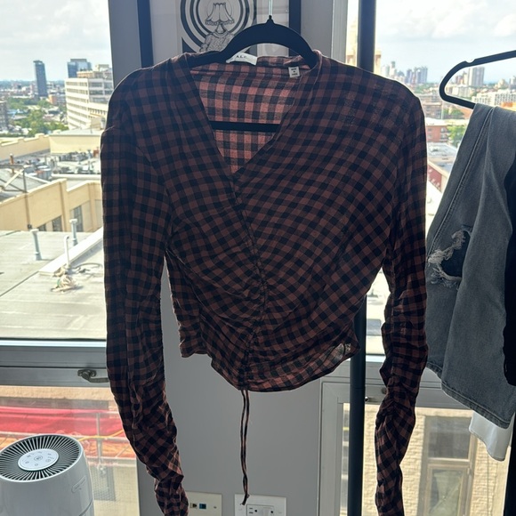 ALC checkered top with ruched side - Picture 2 of 4